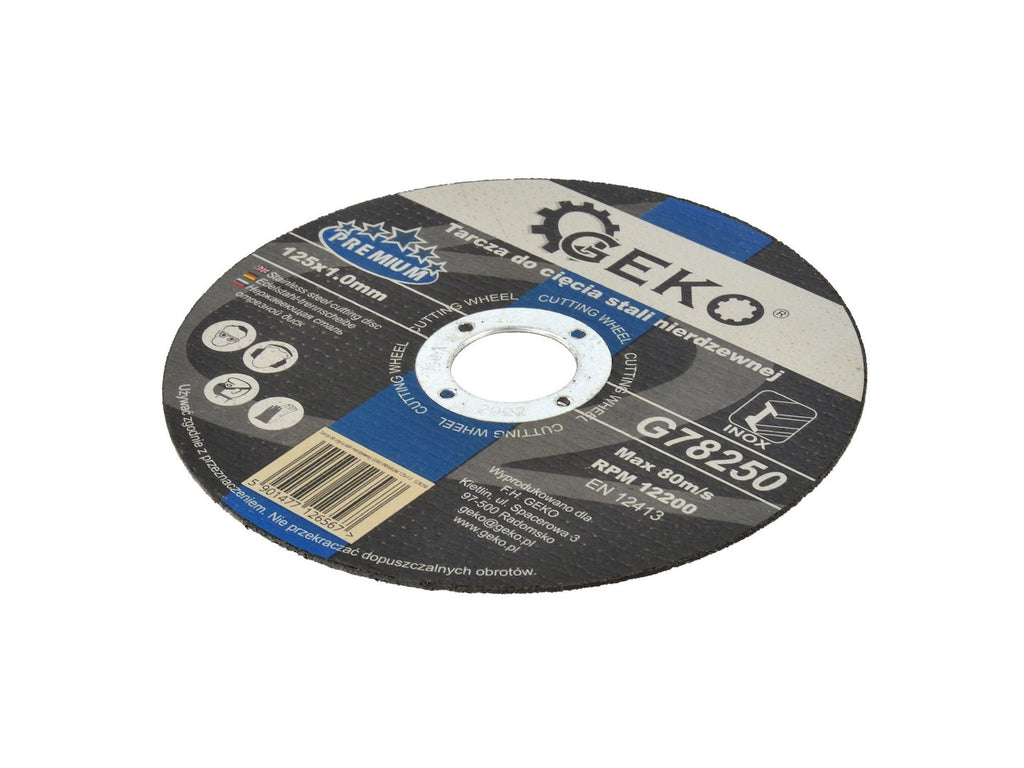 Stainless Steel Cutting Disc GEKO Premium 125 x 1.0 x 22.2 mm