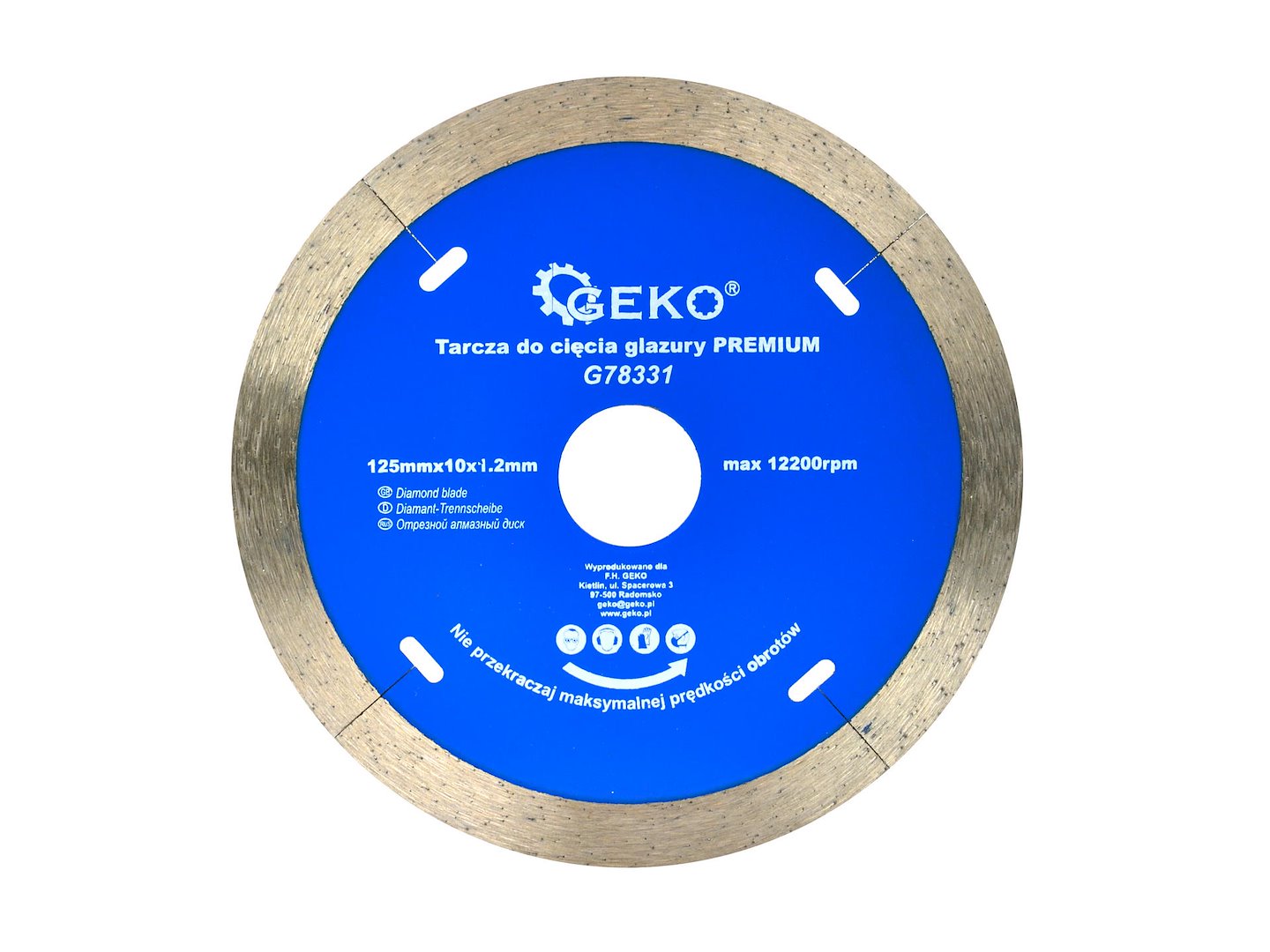 Micro-Segmented Diamond Blade for Porcelain and Ceramic Tile 125 x 1.2 x 22.2 x 10 mm