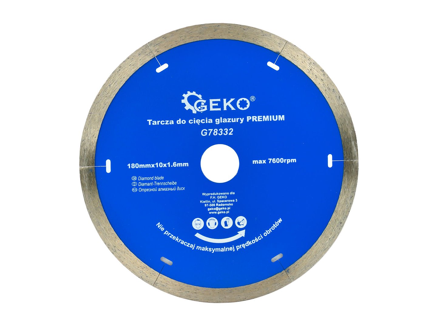 Micro-Segmented Diamond Blade for Porcelain and Ceramic Tile 180 x 1.6 x 22.2 x 10 mm