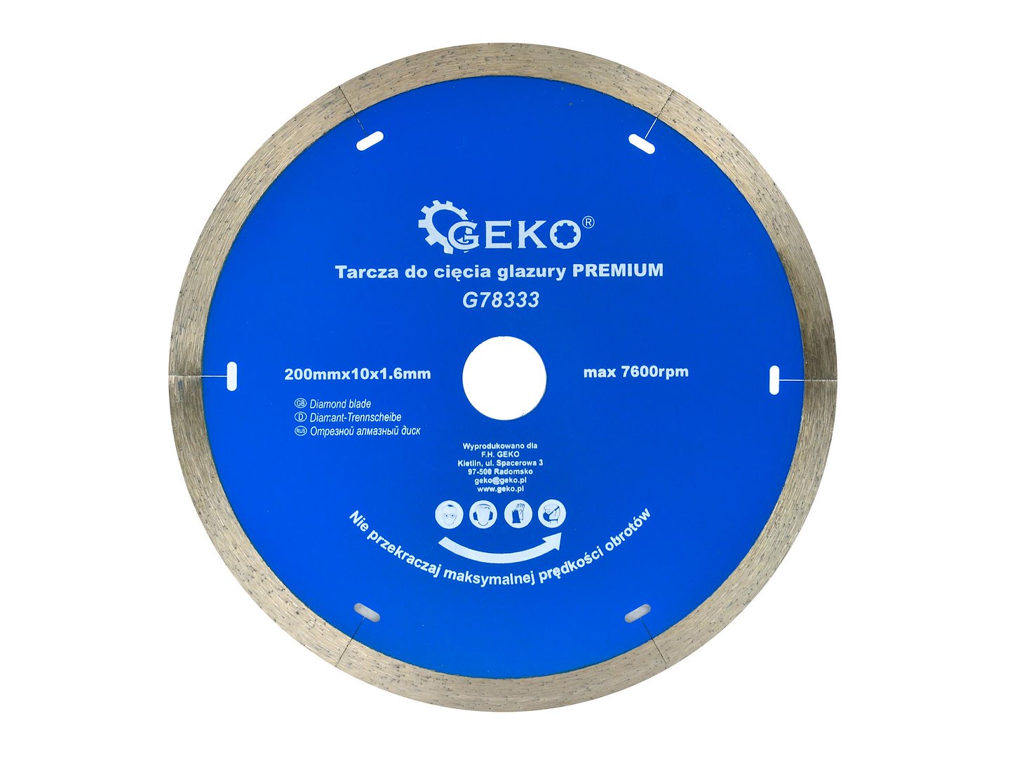 Micro-Segmented Diamond Blade for Porcelain and Ceramic Tile 200x1.6x22.2x10 mm