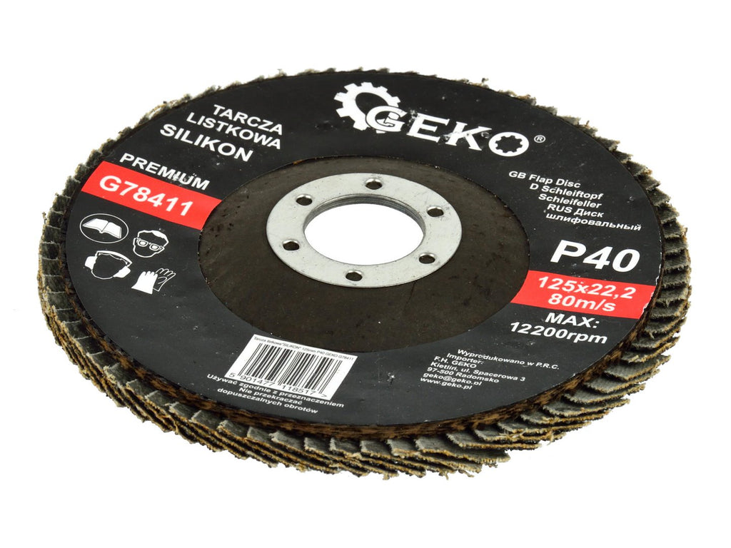 Silicon Carbide Flap Disc 125 mm Grit 40 GEKO Premium