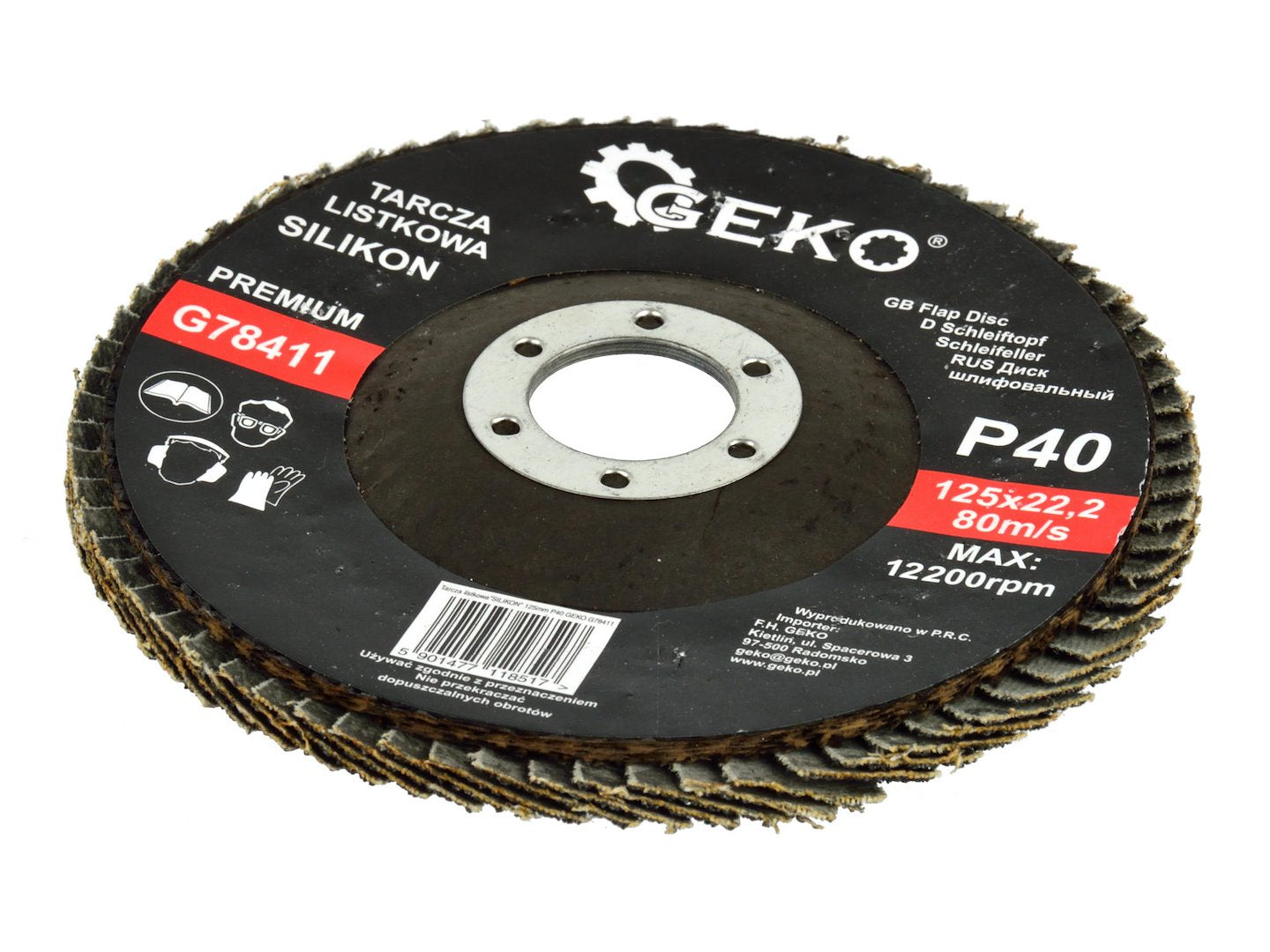 Silicon Carbide Flap Disc 125 mm Grit 40 GEKO Premium