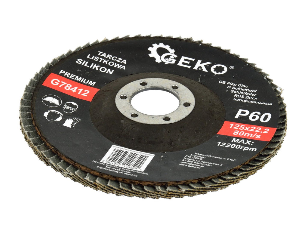Silicon Carbide Flap Disc 125 mm Grit 60 GEKO Premium