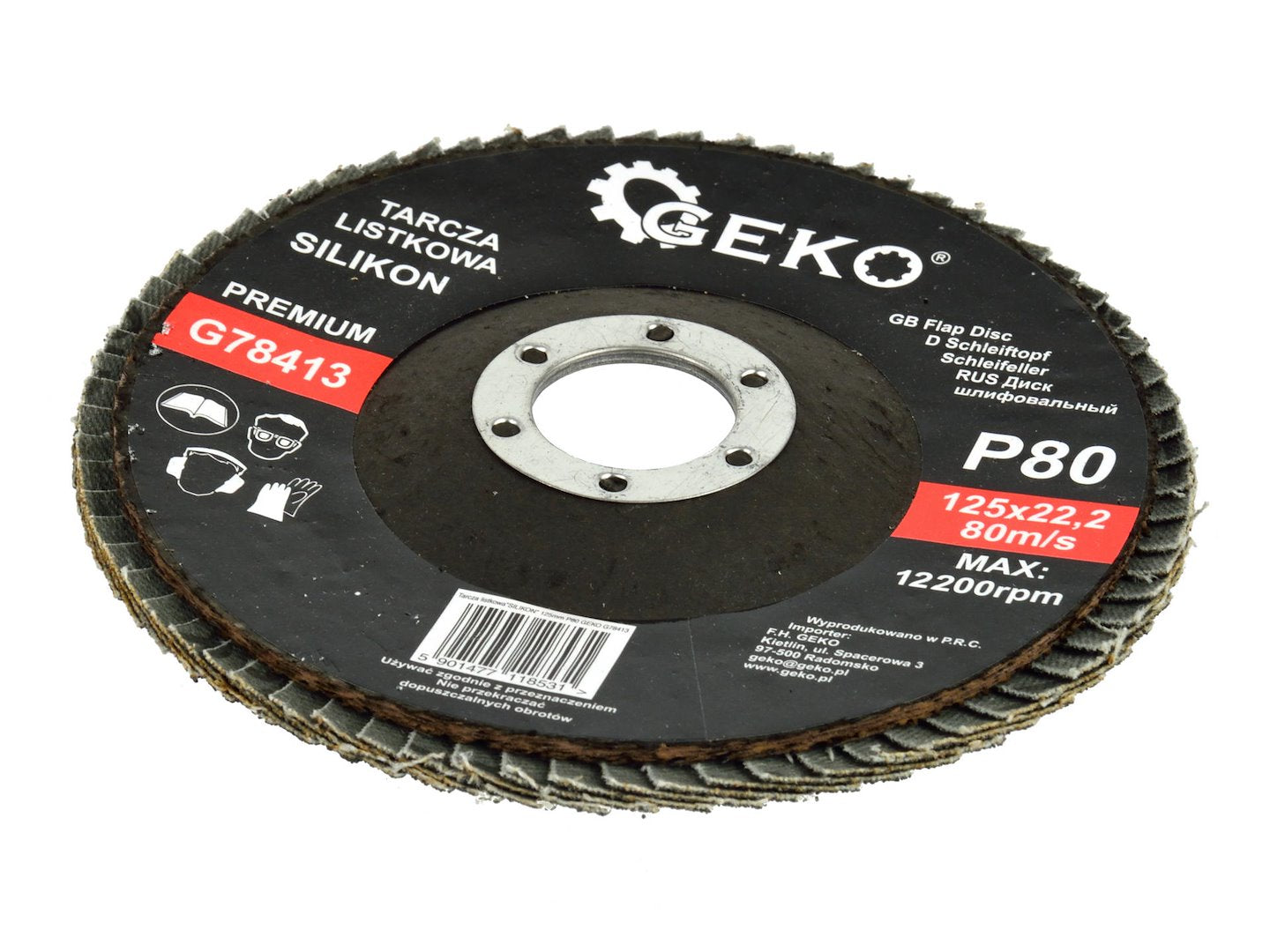 Silicon Carbide Flap Disc 125 mm Grit 80 GEKO Premium