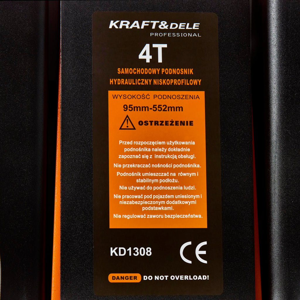 KRAFT&DELE madala profiiliga hüdrauliline tungraud 4 t 95–552 mm KD1308