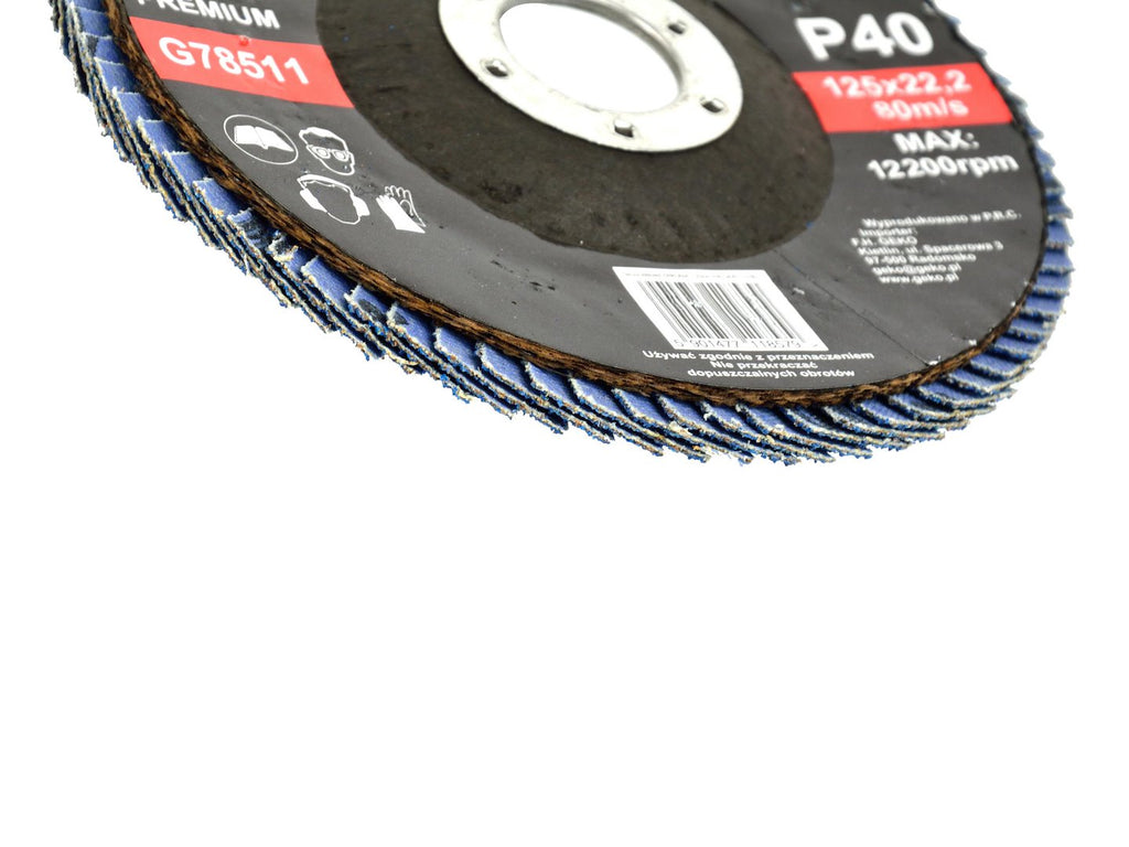 Zirconia Alumina Flap Disc 125 mm Grit 40 GEKO Premium