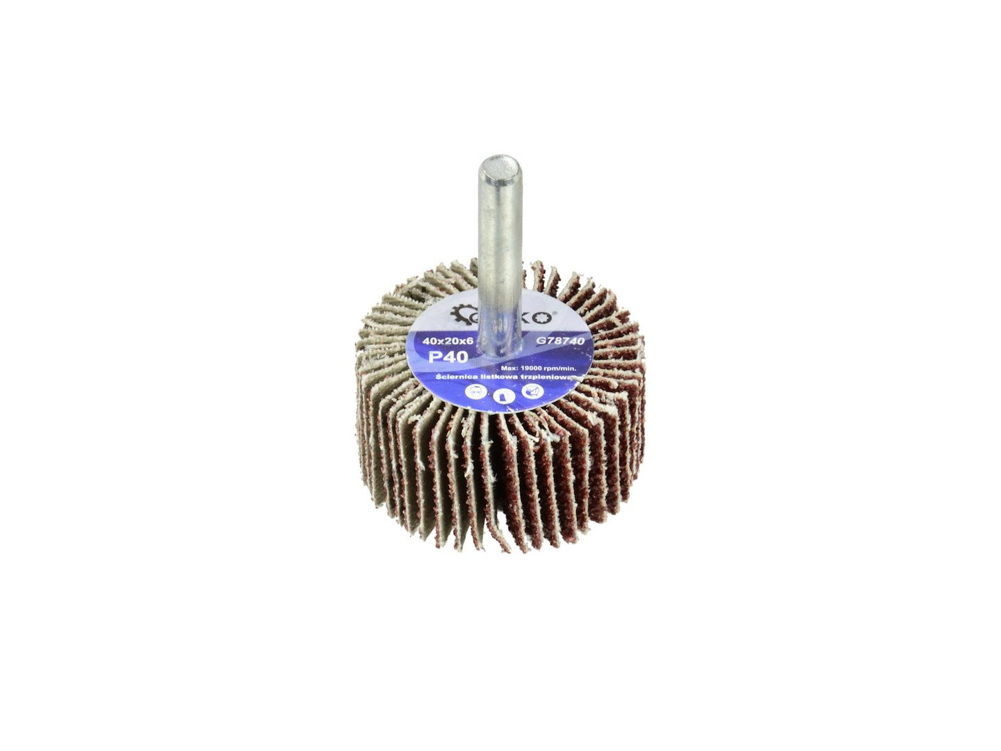 Abrasive Flap Wheel P40, 40 x 20 mm, 6 mm Arbor