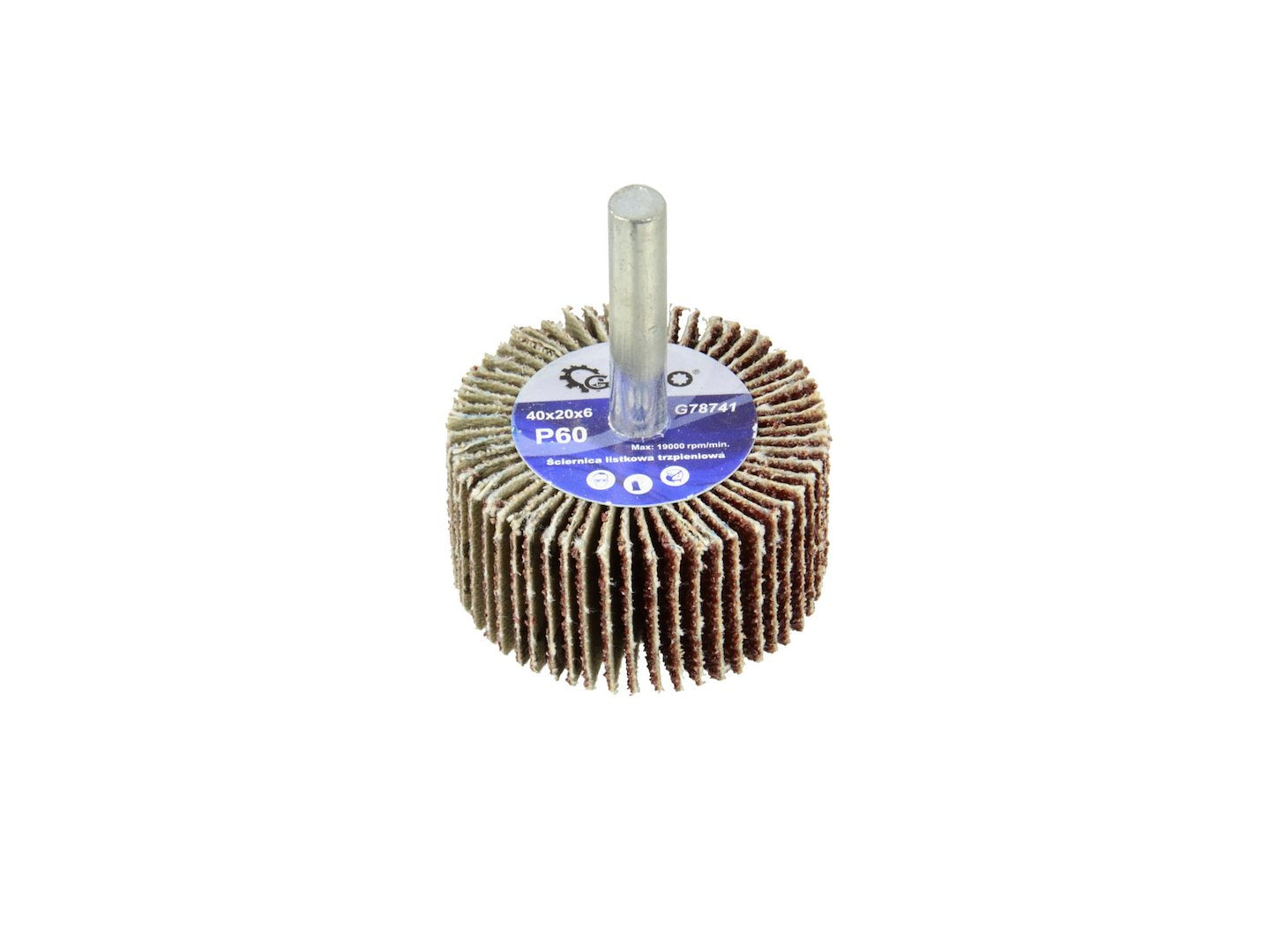 Abrasive Flap Wheel P60 40 x 20 mm 6 mm Arbor