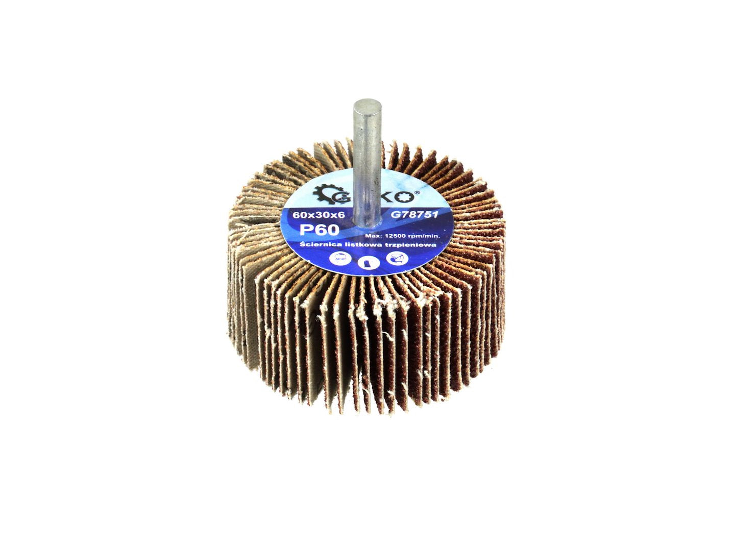 Abrasive Flap Wheel P60, 60 x 30 mm, 6 mm arbor