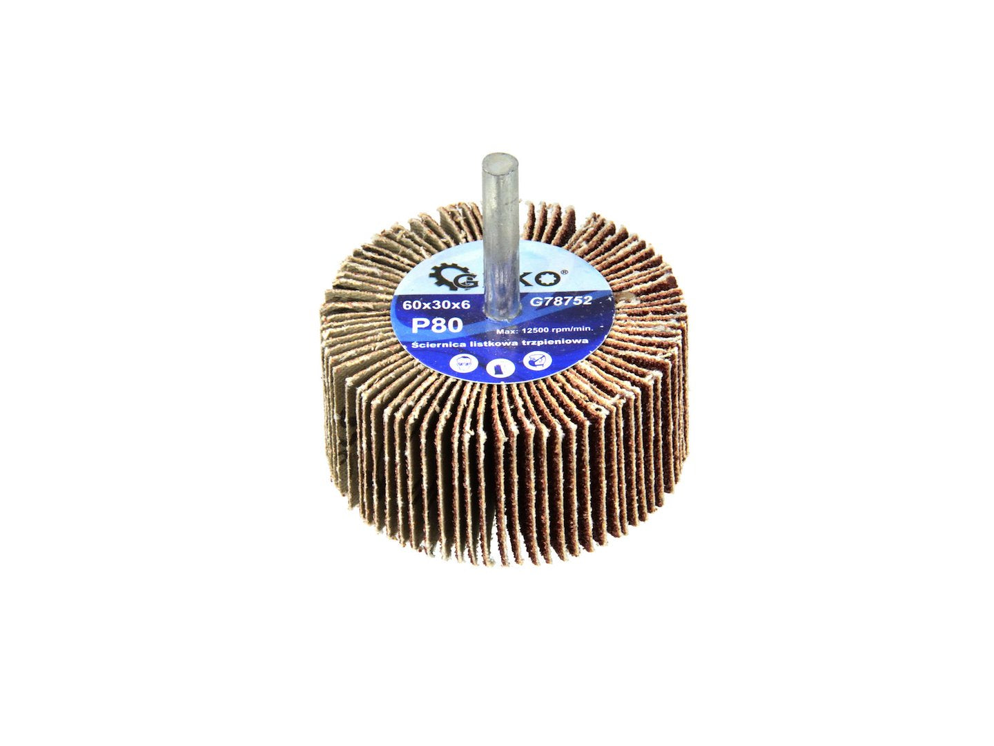 Abrasive Flap Wheel P80 60 x 30 mm, 6 mm Arbor