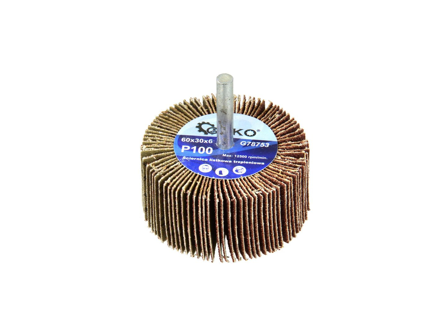 Abrasive Flap Wheel P100, 60 x 30 mm, 6 mm Arbor