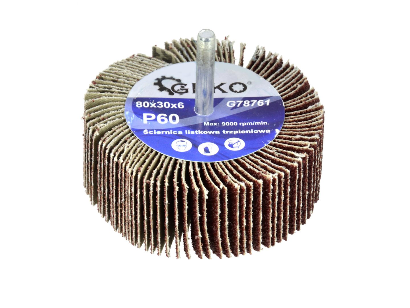 Abrasive Flap Wheel P60, 80 x 30 mm, 6 mm Arbor