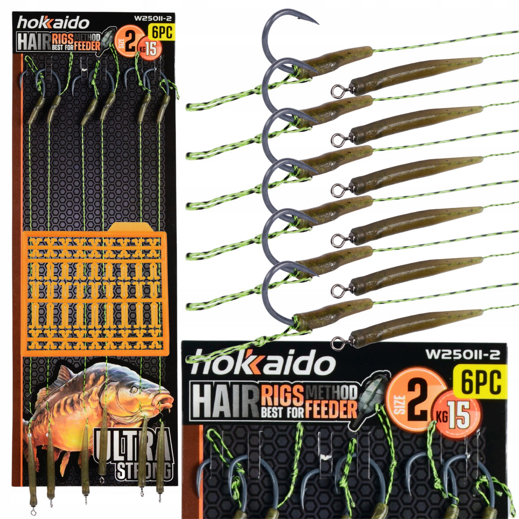 Hokkaido karpkalaliider 20cm konksu suurus 2 koos juuksega