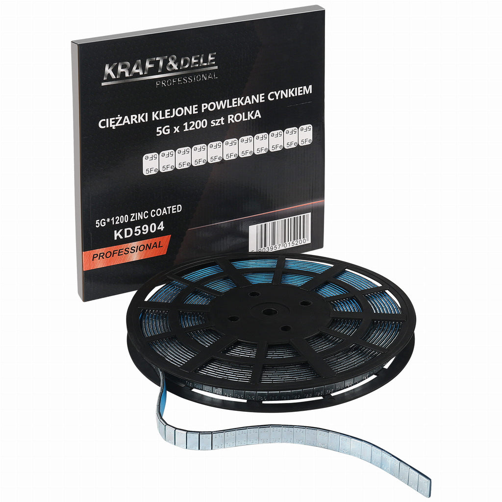 Adhesive weights coated with zinc 5g x 1200 pcs. ROLL KD5904