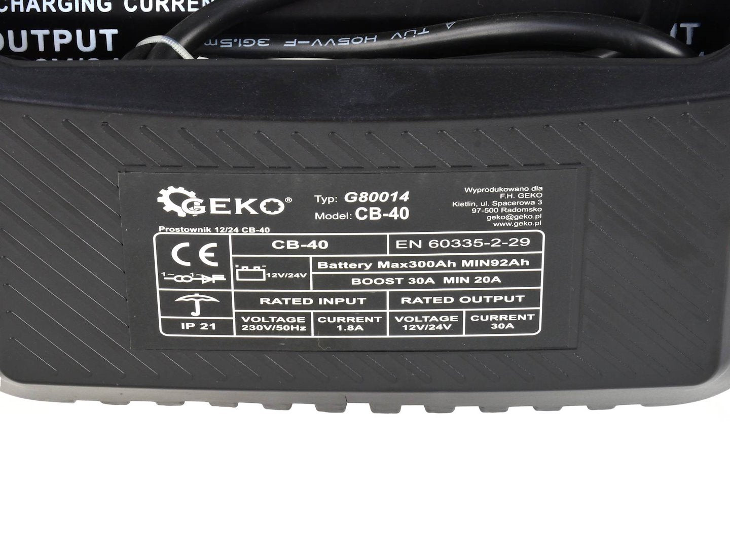 Battery Charger with Euro Plug CB40