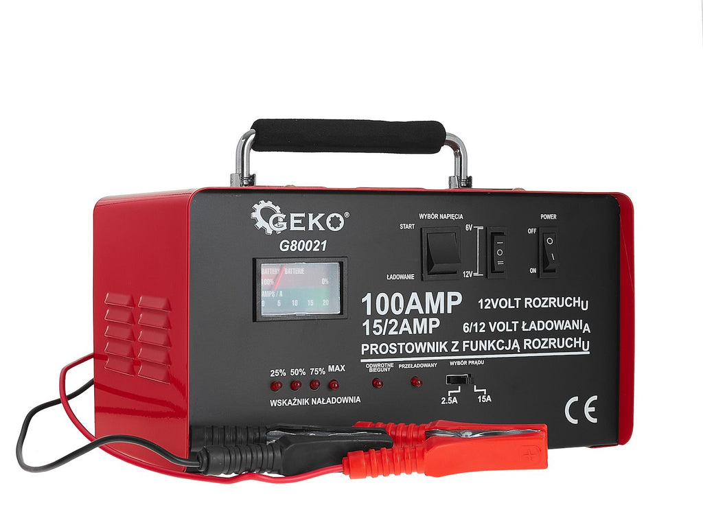 Battery charger with GS/CE, 100A, 6/12V GEKO
