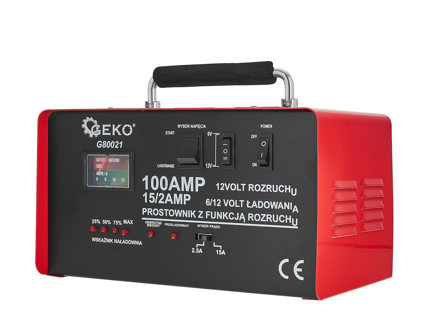 Battery charger with GS/CE, 100A, 6/12V GEKO