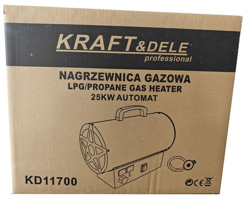Gas heater 25kW + Thermostat + Regulator KD11700