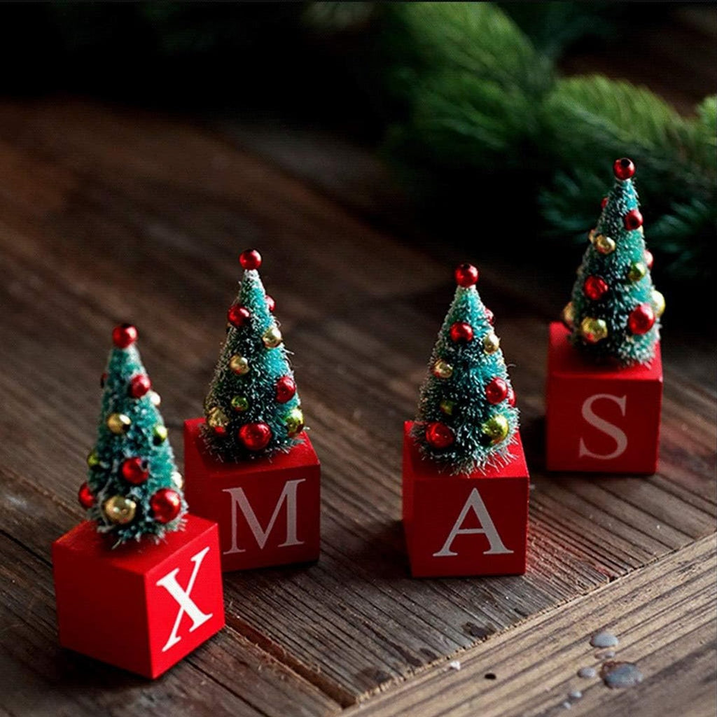 Kuusekujuliste kuubikutega jõululauakaunistus XMAS ornament RC-K-2789