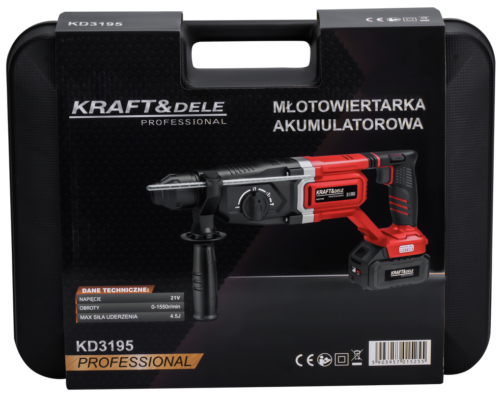 Cordless rotary hammer 21V 4.5J BRUSHLESS 2 x 4Ah KD3195