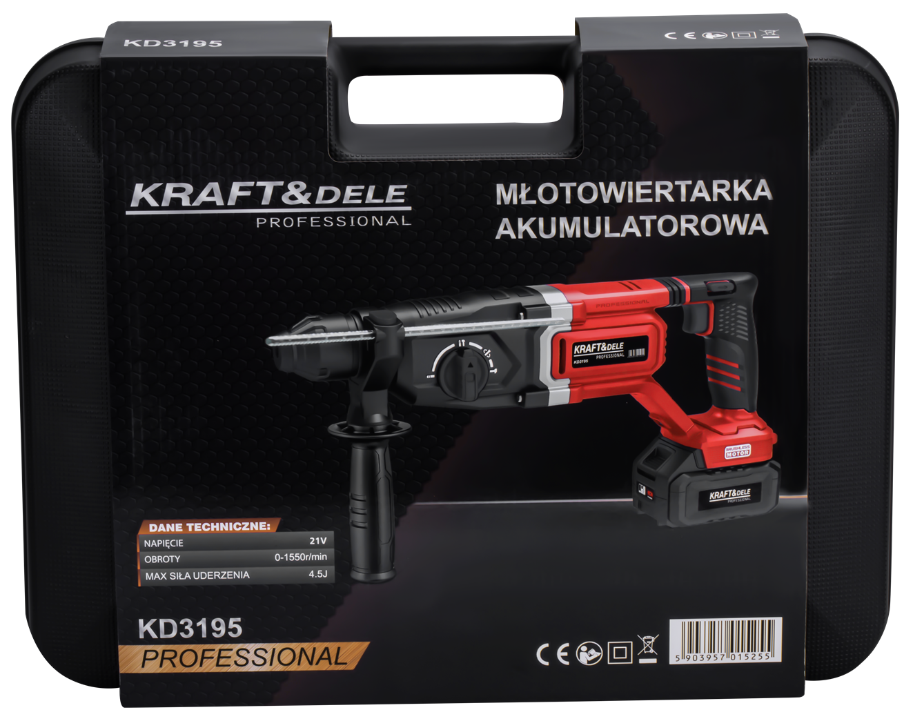 Cordless rotary hammer 21V 4.5J BRUSHLESS 2 x 4Ah KD3195