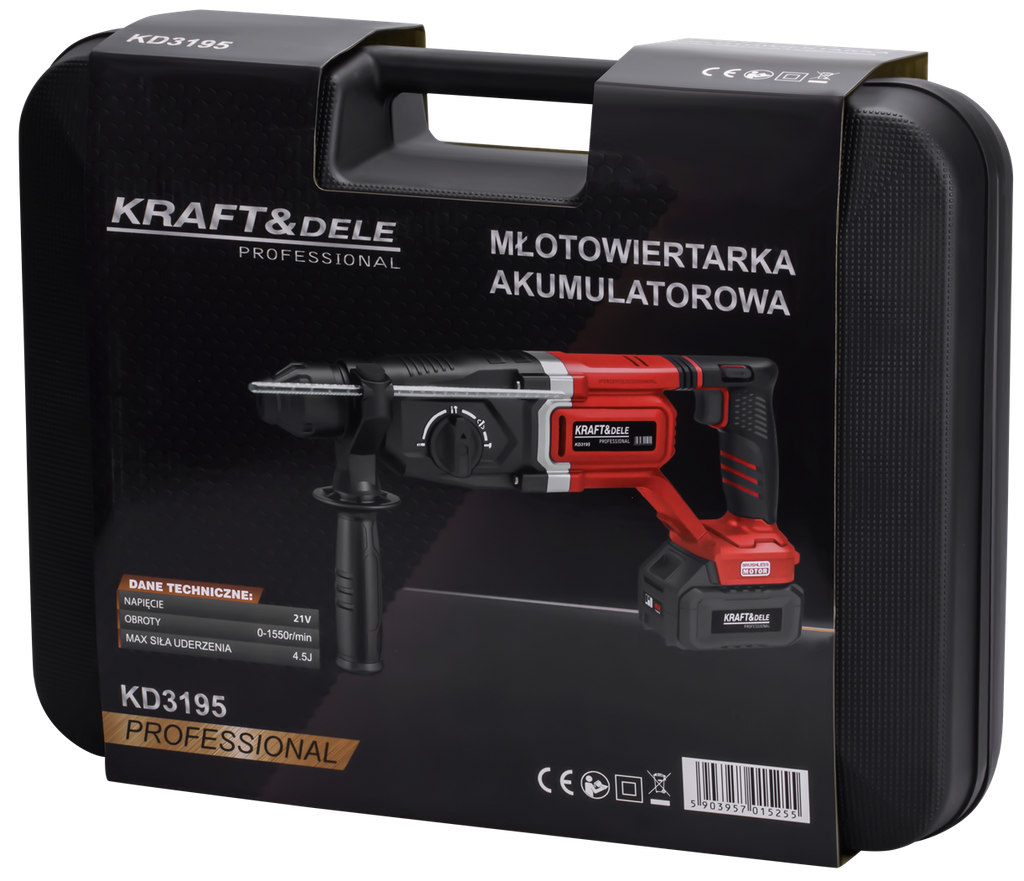 Cordless rotary hammer 21V 4.5J BRUSHLESS 2 x 4Ah KD3195