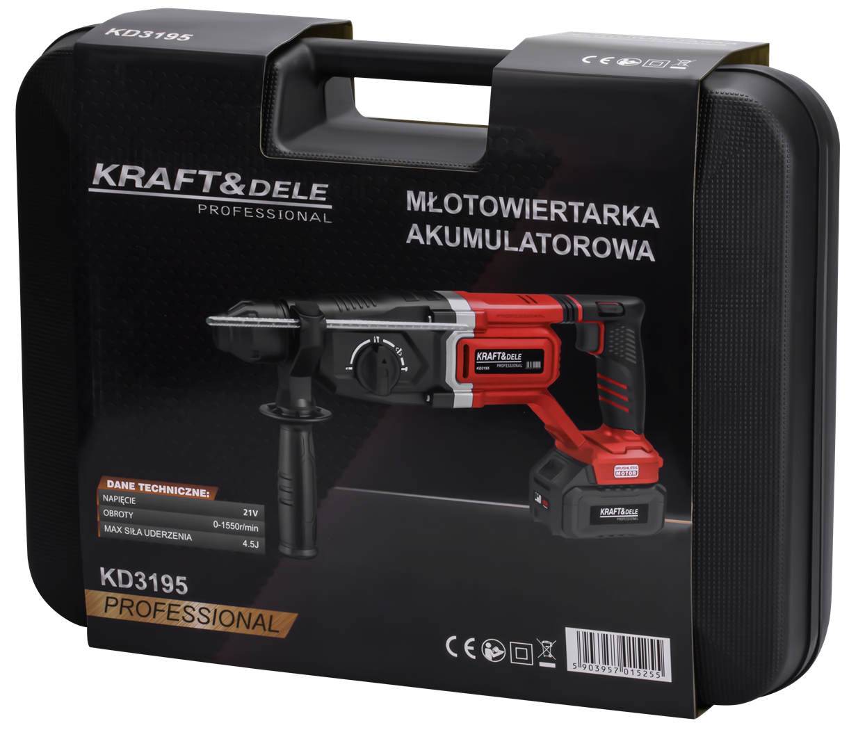 Cordless rotary hammer 21V 4.5J BRUSHLESS 2 x 4Ah KD3195