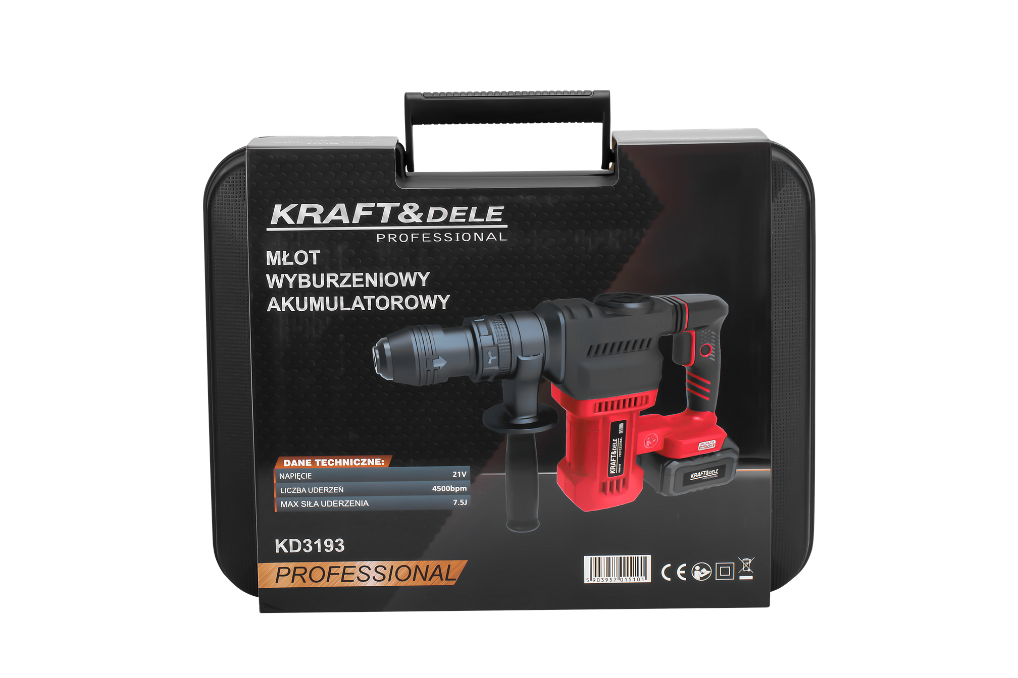 Cordless rotary hammer 21V 7.5J BRUSHLESS 2 x 4Ah KD3193 (A25)