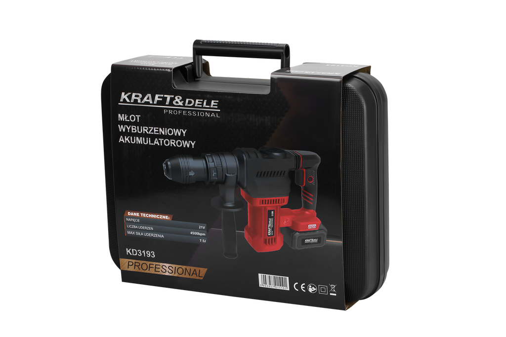 Cordless rotary hammer 21V 7.5J BRUSHLESS 2 x 4Ah KD3193 (A25)