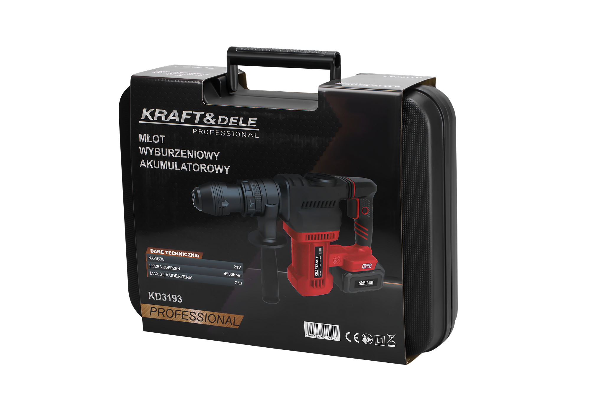 Cordless rotary hammer 21V 7.5J BRUSHLESS 2 x 4Ah KD3193 (A25)