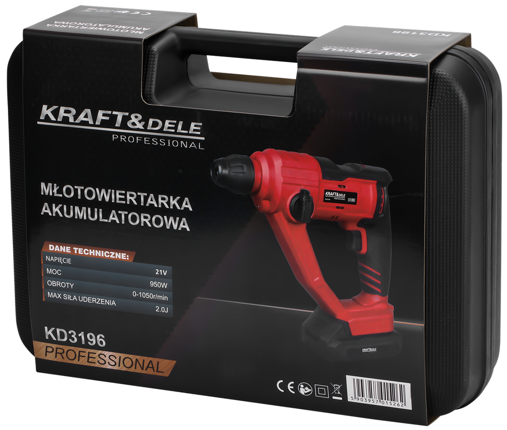 Cordless rotary hammer 21V 2J BRUSHLESS 2 x 4Ah KD3196