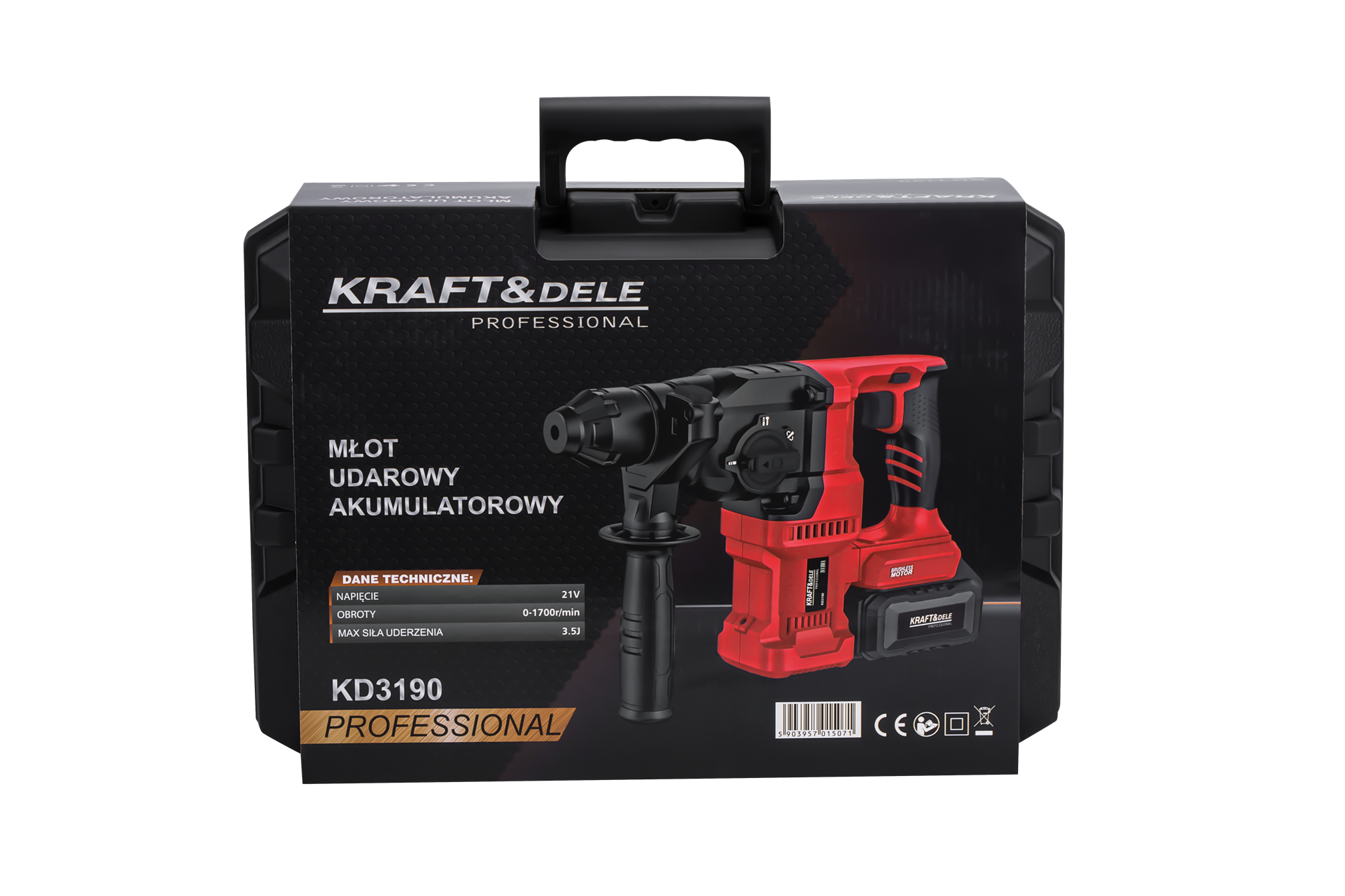Cordless rotary hammer 21V 3.5J BRUSHLESS 2 x 4Ah KD3190