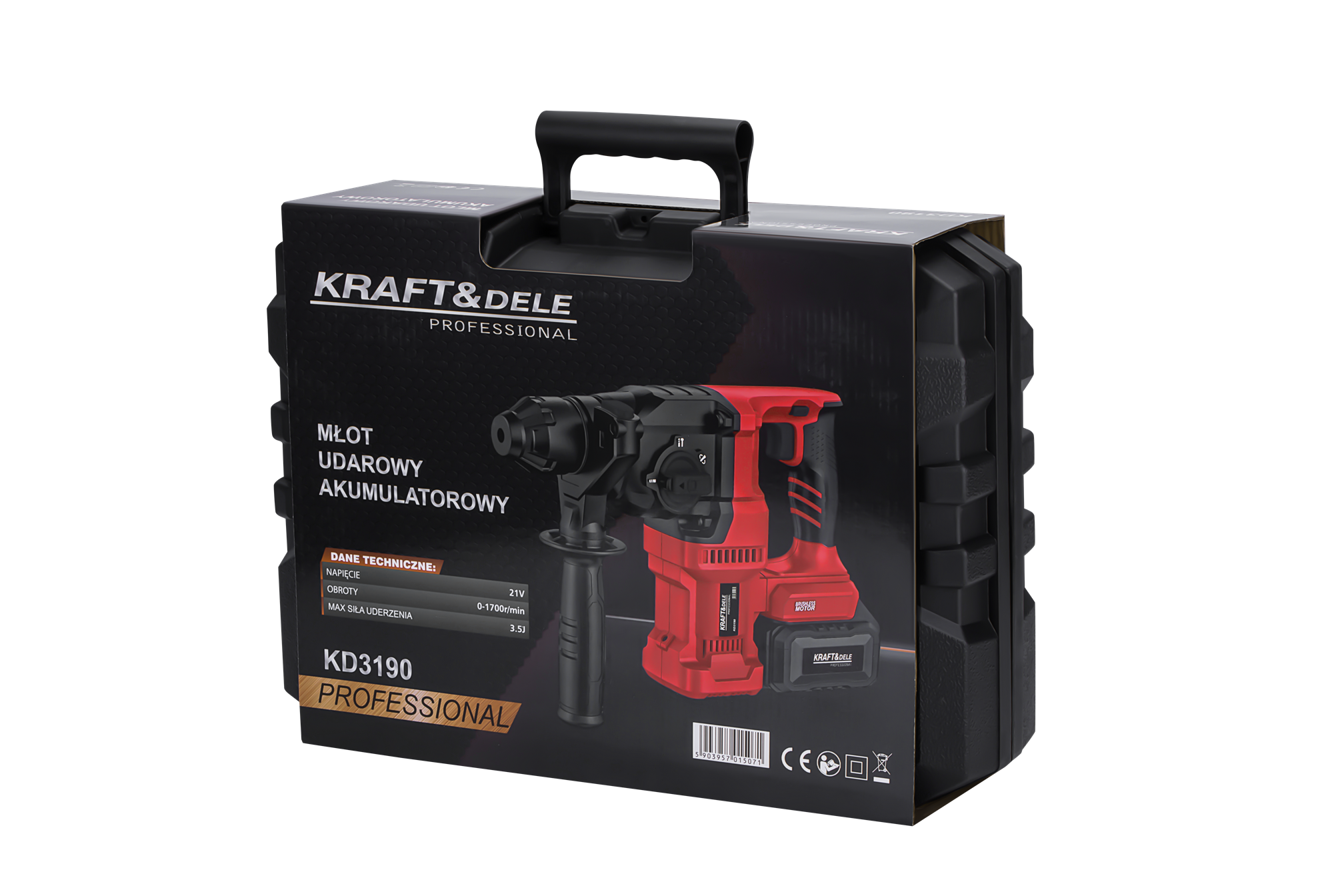 Cordless rotary hammer 21V 3.5J BRUSHLESS 2 x 4Ah KD3190