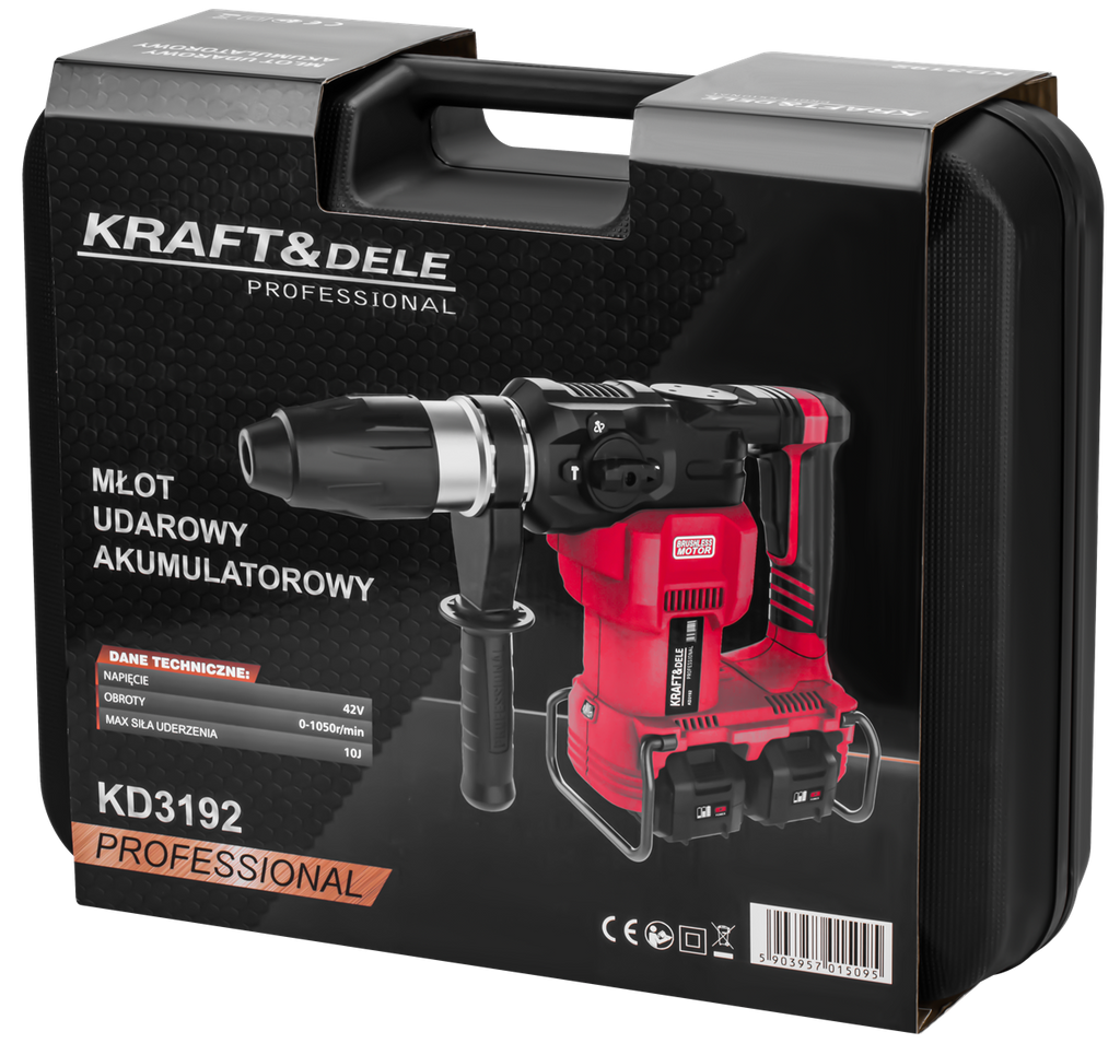 Cordless rotary hammer 42V 10J BRUSHLESS 2 x 4Ah KD3192