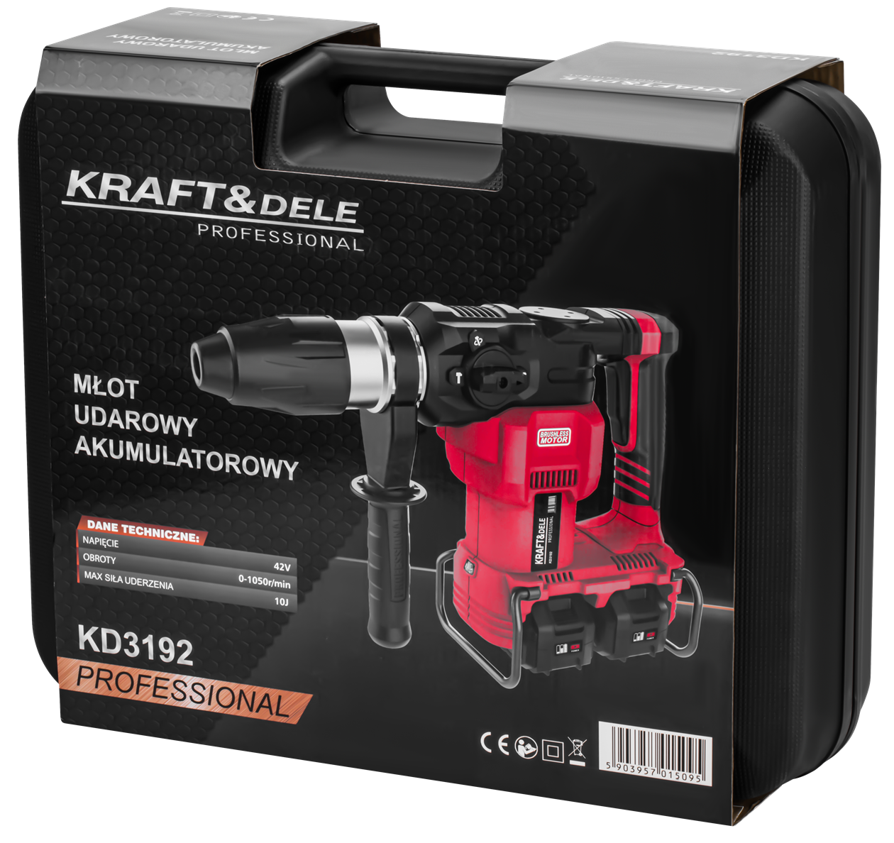 Cordless rotary hammer 42V 10J BRUSHLESS 2 x 4Ah KD3192