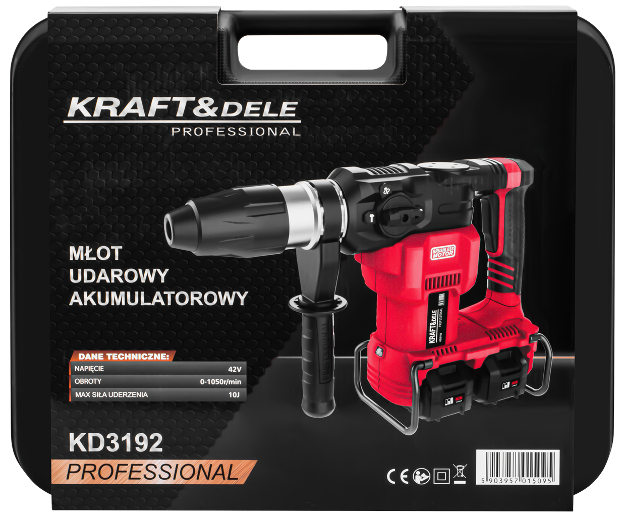 Cordless rotary hammer 42V 10J BRUSHLESS 2 x 4Ah KD3192