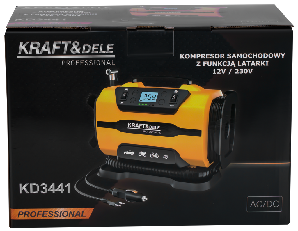 Car compressor with flashlight function 12/230V KD3441 (D24)