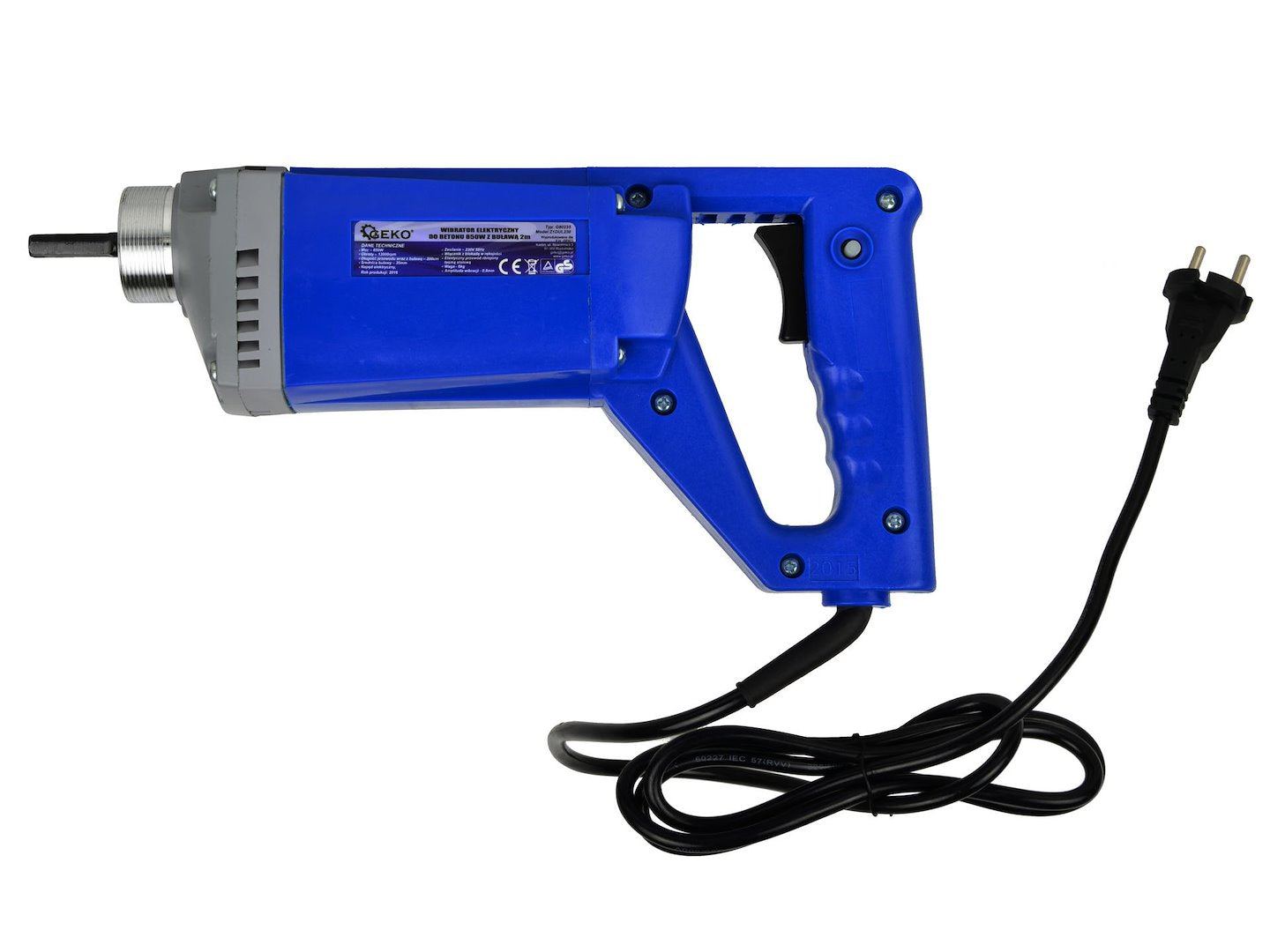 Electric Concrete Vibrator 850W, dia. 35 mm, 2 m Hose