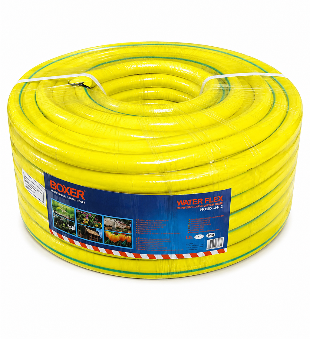 BOXER WATER FLEX tugevdatud PVC aiavoolik 1" × 50 m BX-3462
