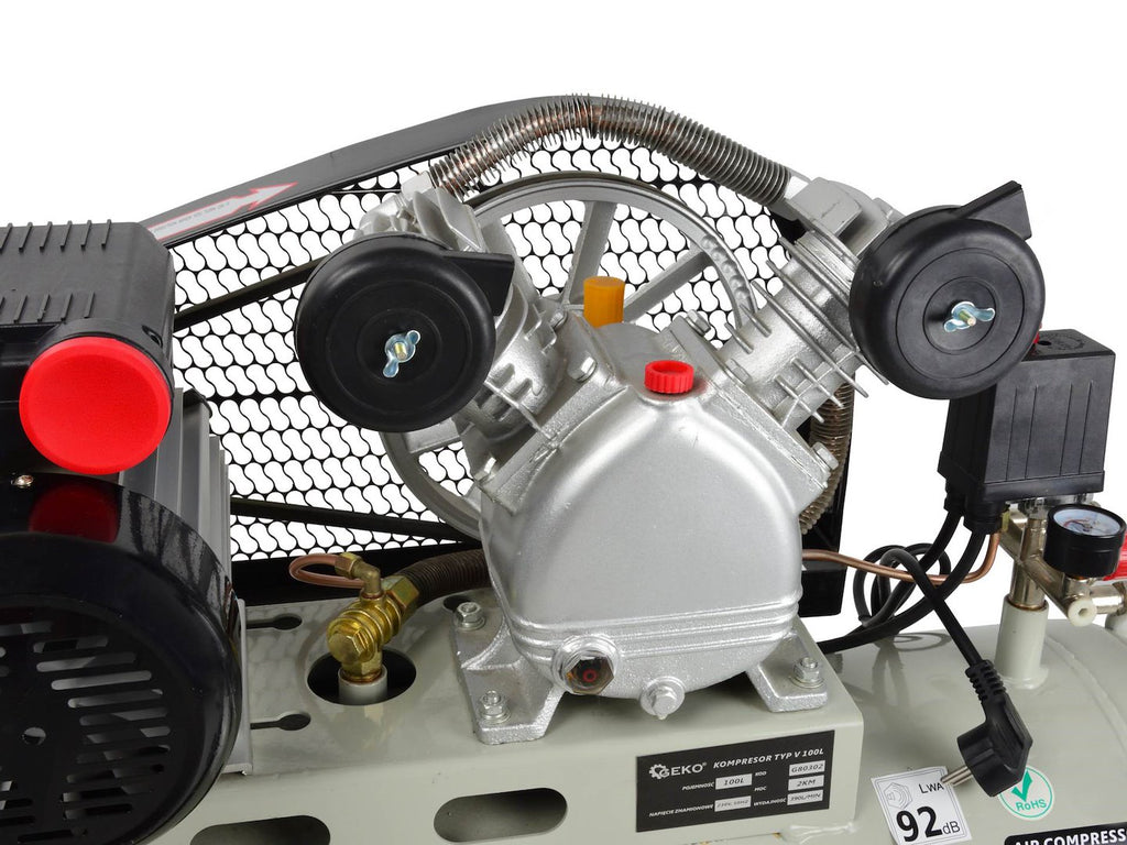 100L Oil-Lubricated Air Compressor V-Twin 8 bar 390 L/min