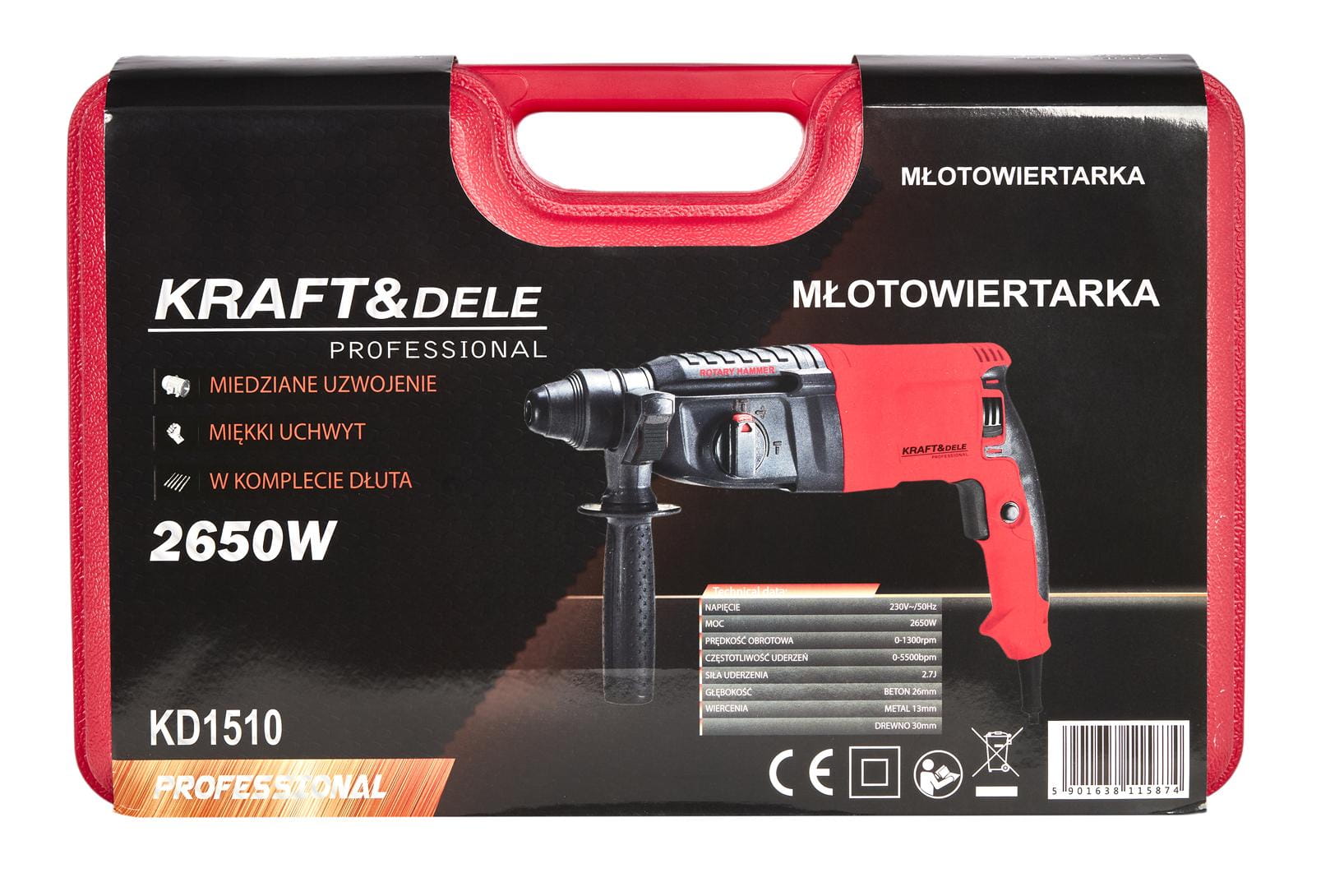 Rotary Hammer 2600W KRAFT&DELE KD1510