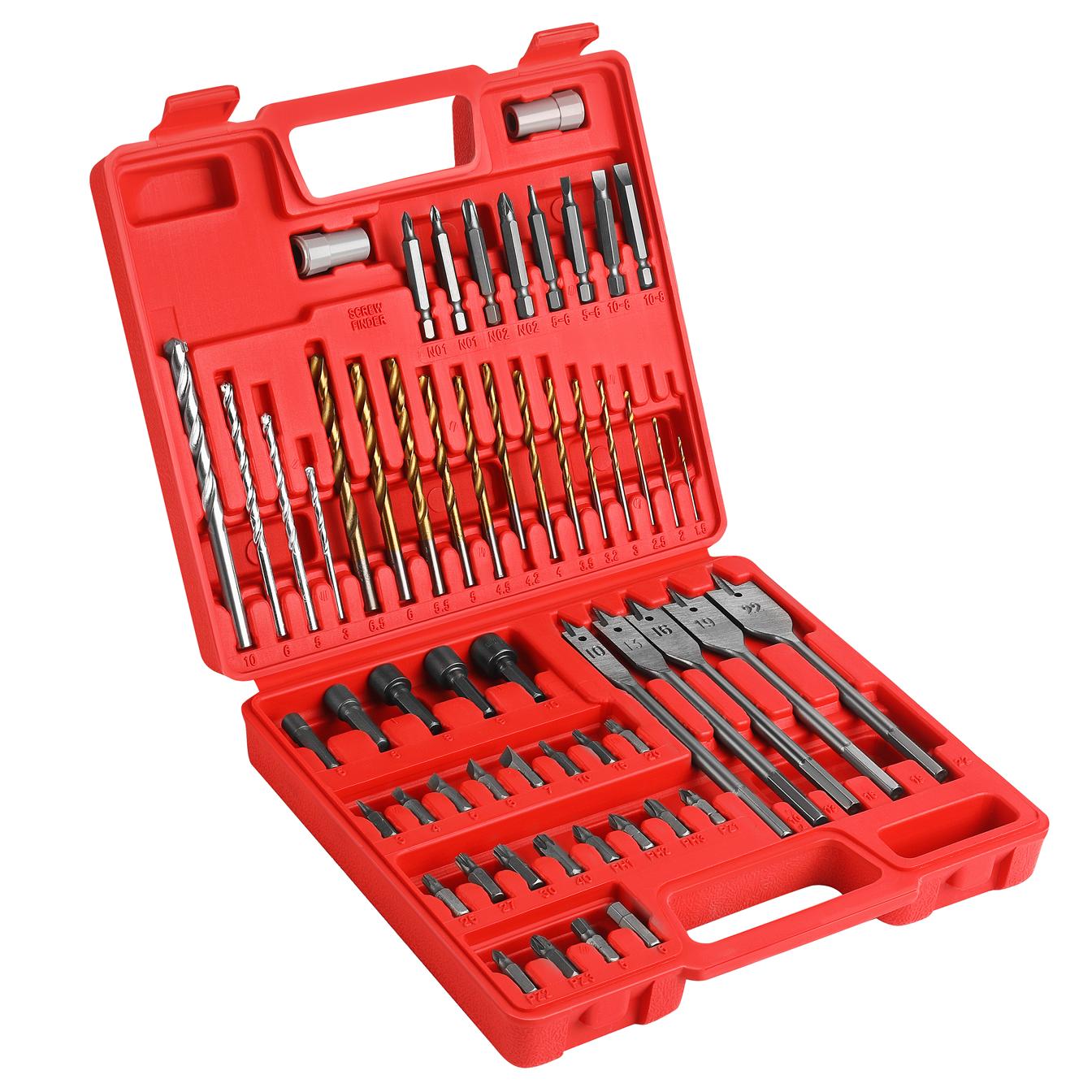 Drill, bit, and socket set 57 pcs. KD11272