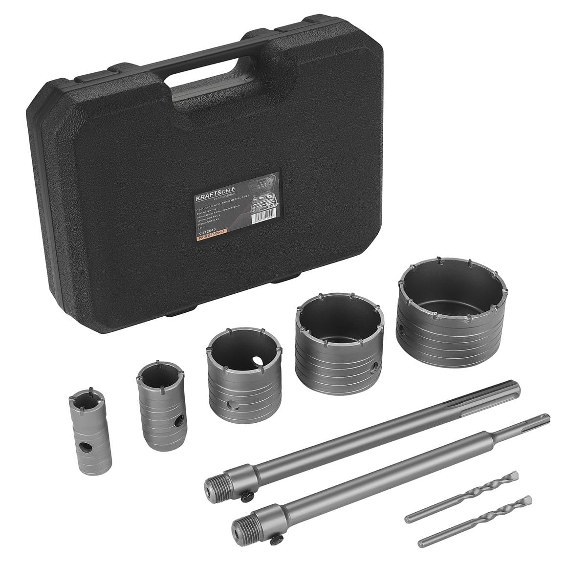 KRAFT&DELE karbiidotsaga kroonpuuride komplekt betoonile 30–100 mm, 9 tk, SDS PLUS/SDS MAX KD12640