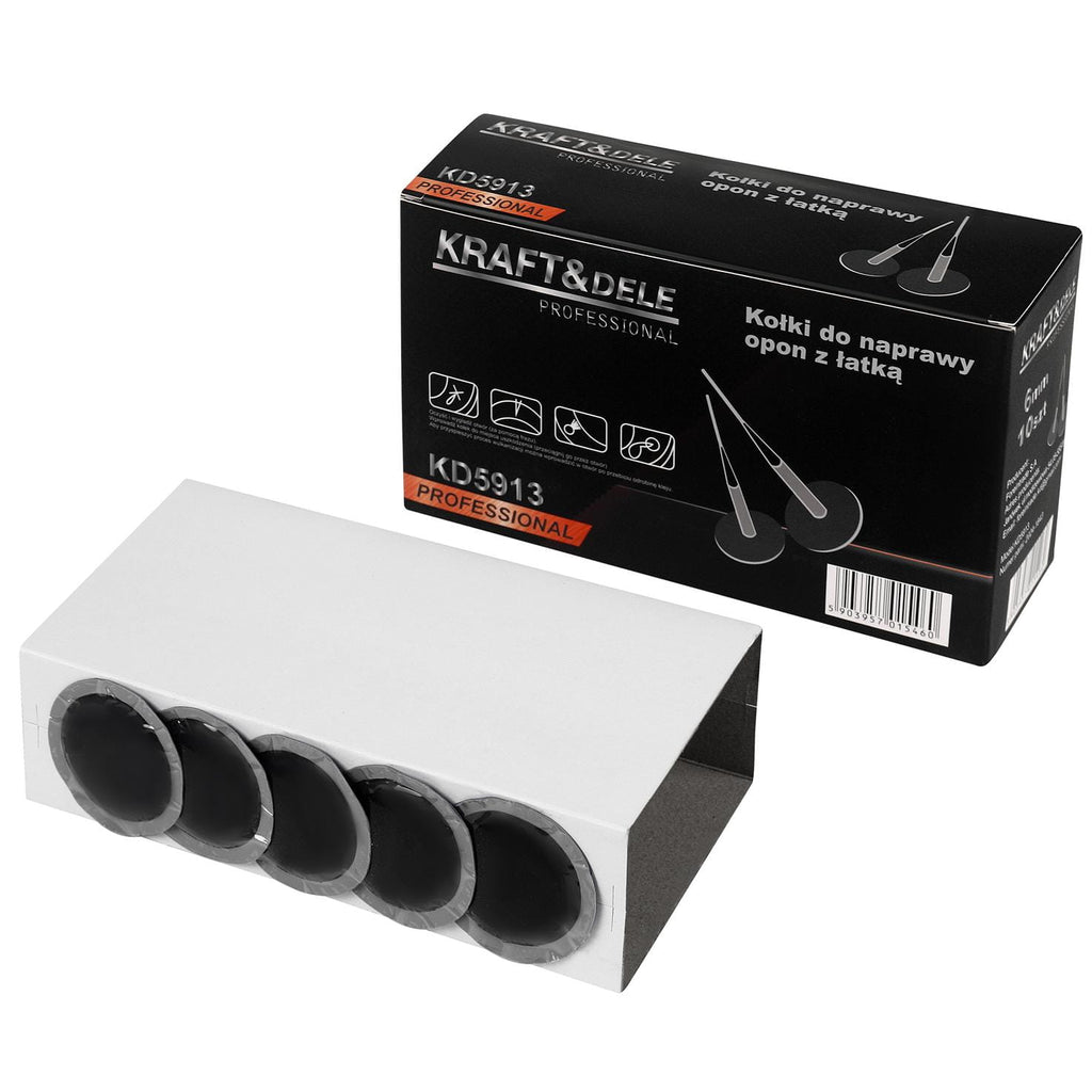 Tire repair plugs with 6mm patch, 10 pieces KD5913