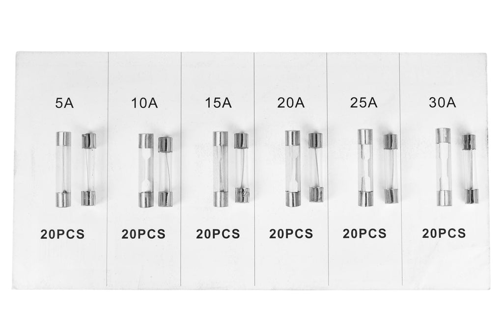 Glass fuses 120 pcs. 5-30A KD1302