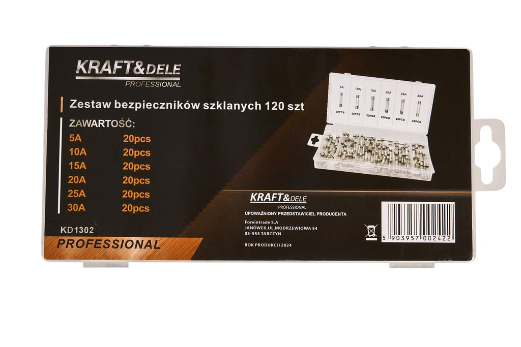 Glass fuses 120 pcs. 5-30A KD1302