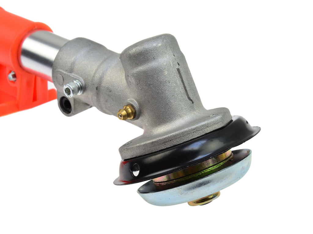 Brush cutter with 3 pcs nylon cutter, one pc 3 teeth metal blade, one pc 8 teeth metal blade, mask, earmuff, nylon line