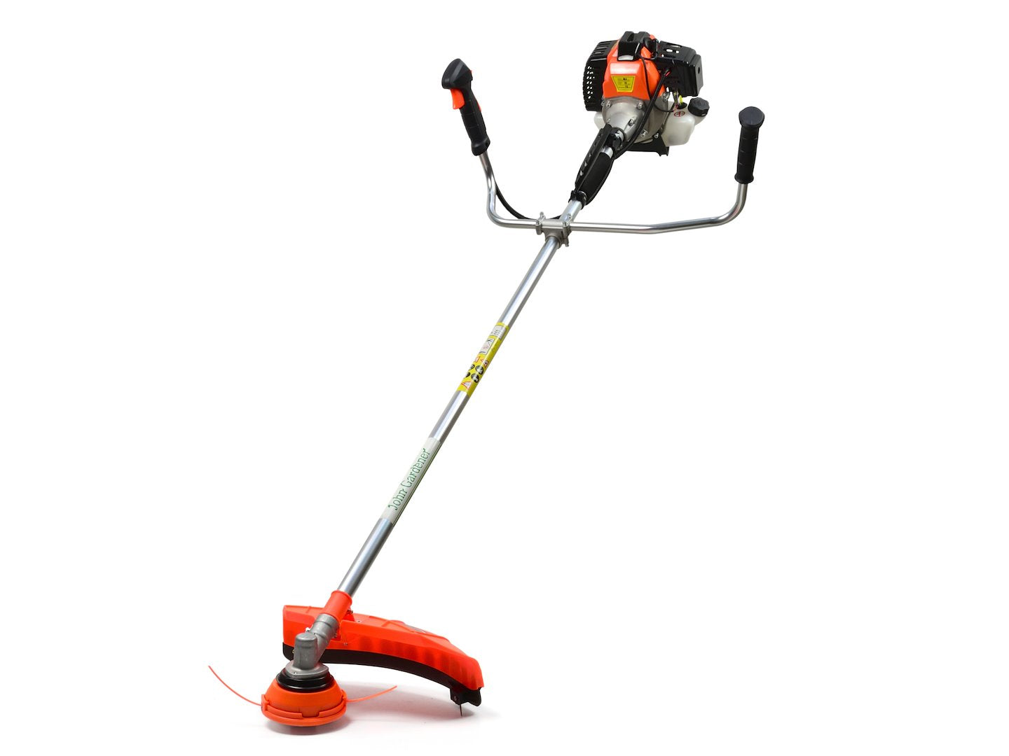 Brush cutter with 3 pcs nylon cutter, one pc 3 teeth metal blade, one pc 8 teeth metal blade, mask, earmuff, nylon line
