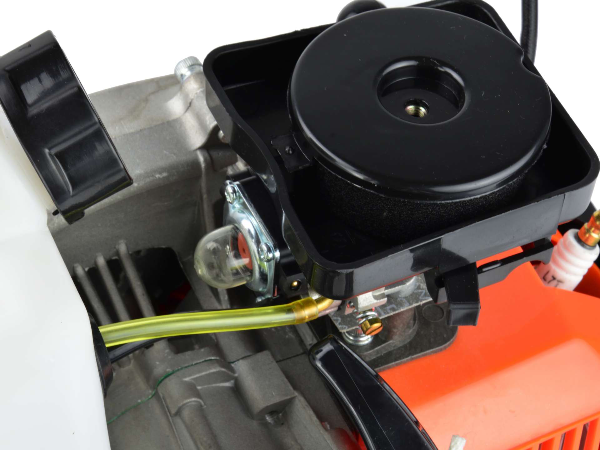 Brush cutter with 3 pcs nylon cutter, one pc 3 teeth metal blade, one pc 8 teeth metal blade, mask, earmuff, nylon line