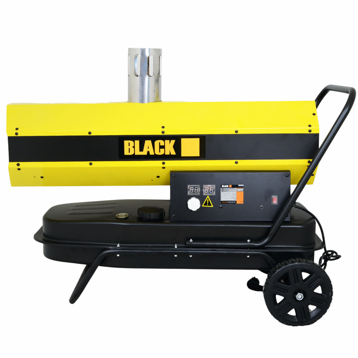 Black Tools 25 kW õlikütteseade korstna ja LCD-termostaadiga 55058
